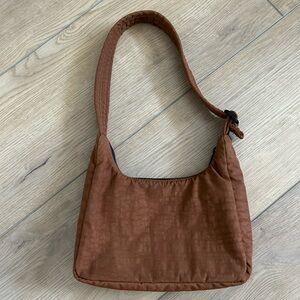BAGGU Brown Mini Nylon Shoulder Bag